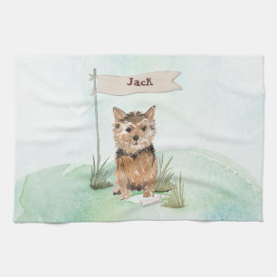Custom Name Norfolk Terrier Pet Dog Kitchen Towel