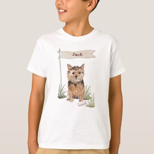 Custom Name Norfolk Terrier Pet Dog T-Shirt (Front)
