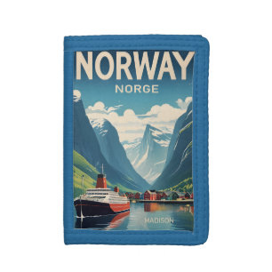 Custom Name Norway Tri-fold Wallet