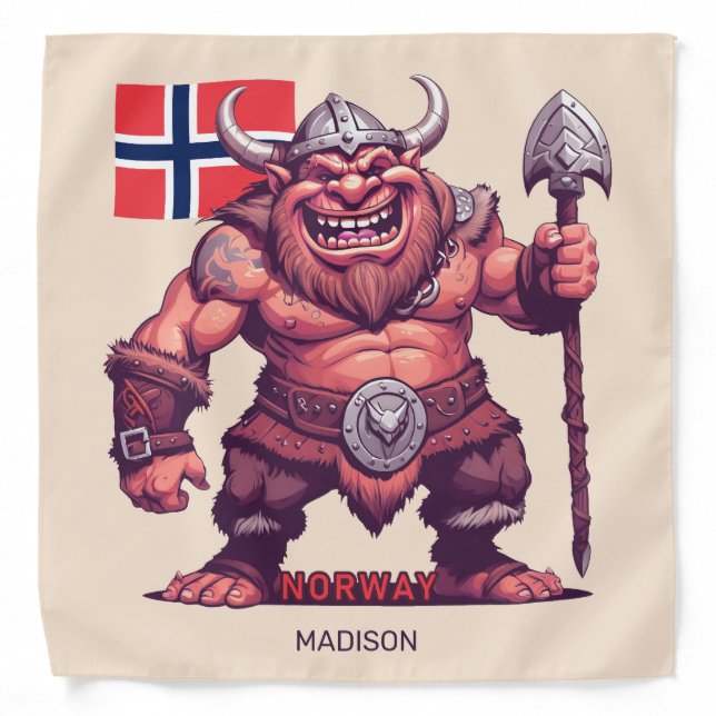 Custom Name Norwegian Troll Bandana (Front)