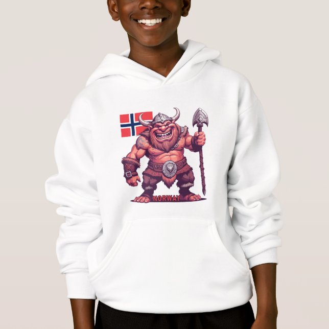 Custom Name Norwegian Troll Hoodie (Front)