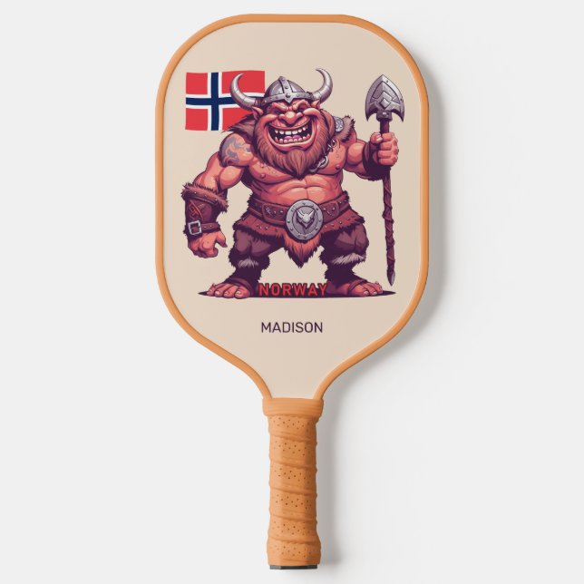 Custom Name Norwegian Troll Pickleball Paddle (Front)