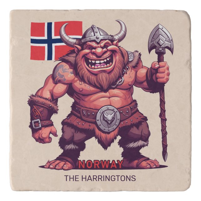 Custom Name Norwegian Troll Trivet (Front)