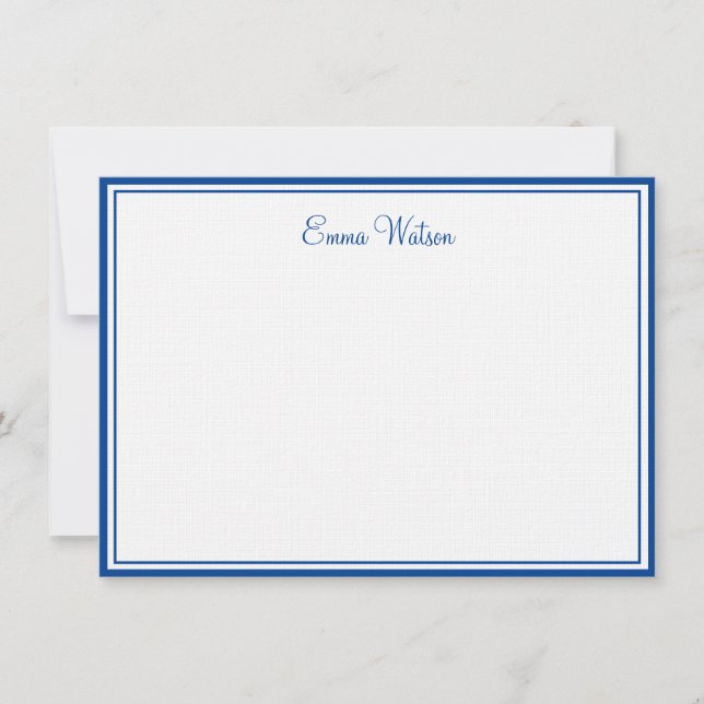 Custom Name Note Card-Linen Paper (Front)