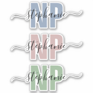 Custom Name NP Nurse Practitioner Personalized Sticker