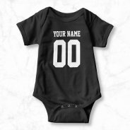 Custom Name Number Baby Football Jersey Bodysuit at Zazzle