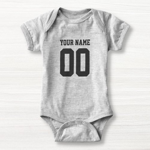 Custom Name Number Baby Football Jersey Bodysuit