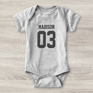Custom Name Number Baby Sport Jersey Bodysuit