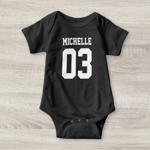 Custom Name Number Baby Sport Jersey Bodysuit