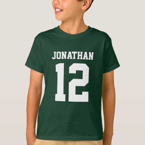 Custom Name Number Boys Sport Jersey Shirt