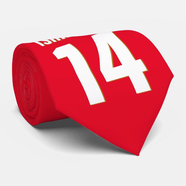 Custom Name, Number, Colors. Sports Fans Neck Tie (Rolled)