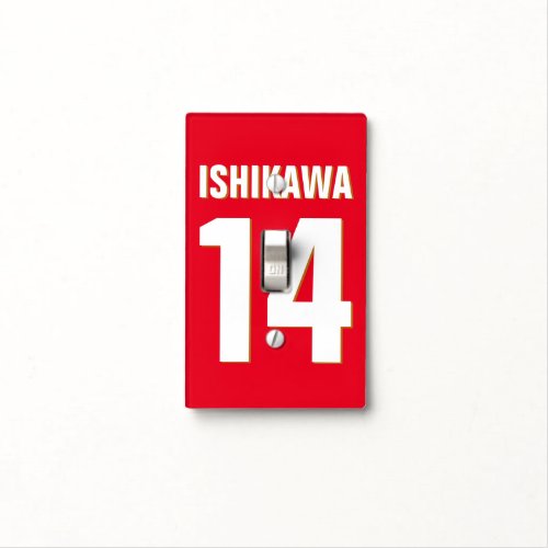 Custom Name Number Colors Sports Fans Red Light Switch Cover
