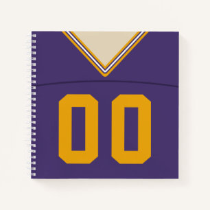 Custom Name & Number Football Jersey Notebook