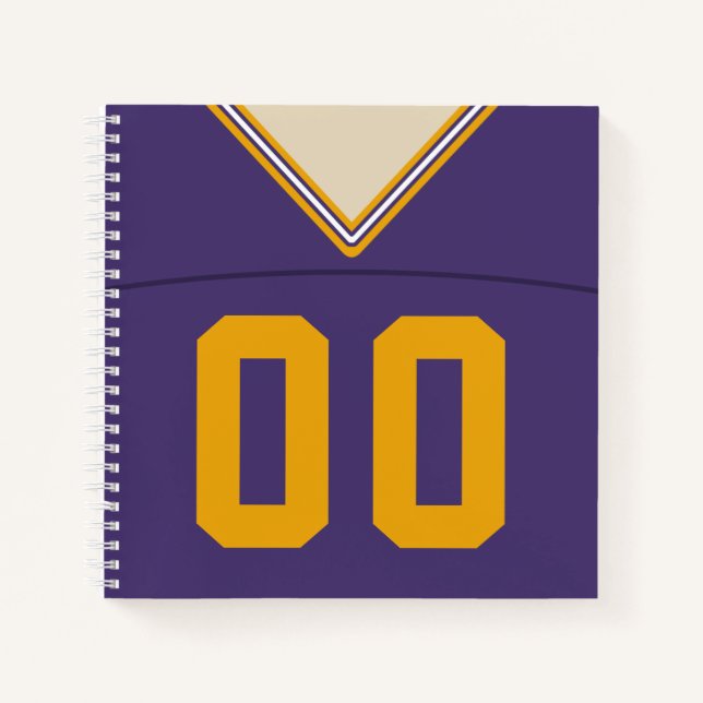 Custom Name & Number Football Jersey   Notebook (Front)