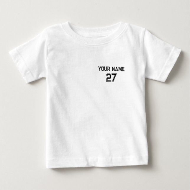 Custom Name Number Front Back  Baby T-Shirt (Front)