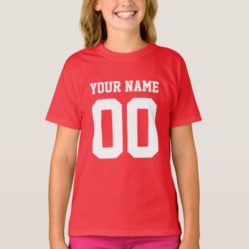 Custom Name Number Girls Football Jersey Shirt