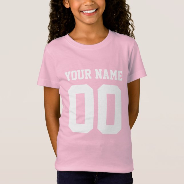 Custom Name Number Girls' Football Jersey Shirt (Front)