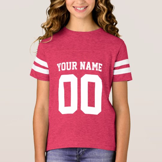 Custom Name Number Girls' Football Jersey Shirt | Zazzle.com