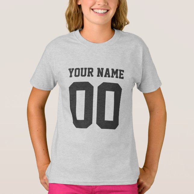 Custom Name Number Girls' Football Jersey Shirt (Front)