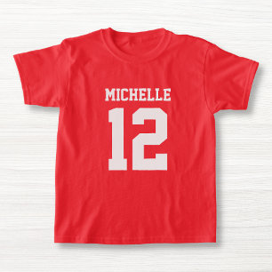 Custom Name Number Girls Sport Jersey T-Shirt
