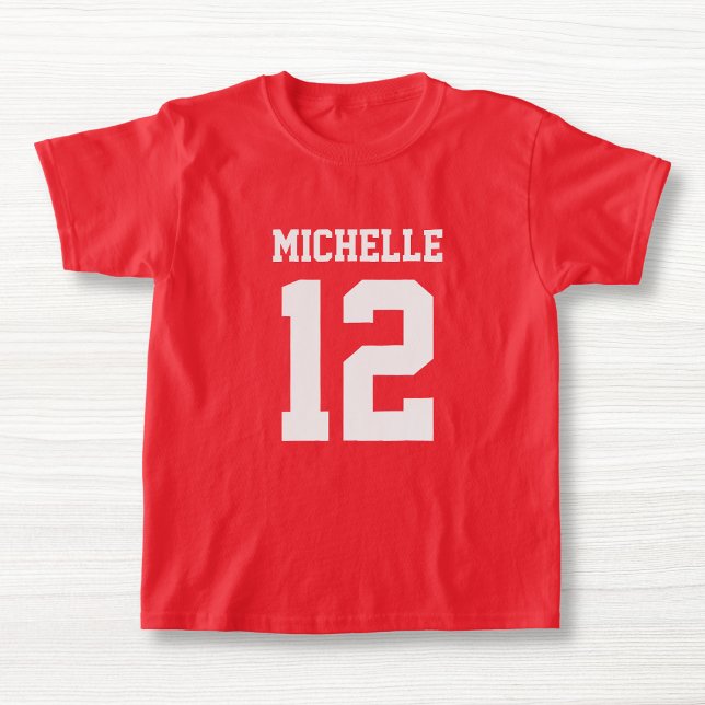 Custom Name Number Girls Sport Jersey T-Shirt (Creator Uploaded)