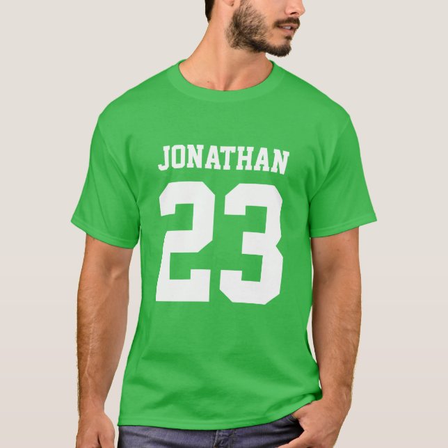 Custom Name Number Mens Sport Jersey T-Shirt (Front)