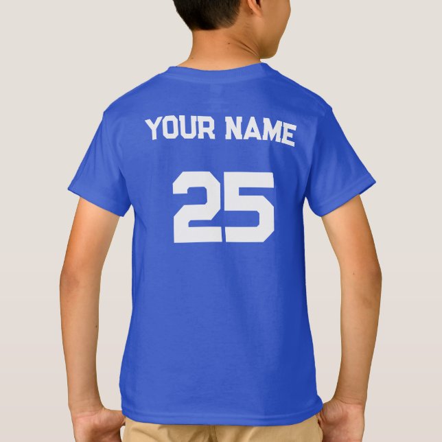 Custom Name Number on back side White Font T-Shirt (Back)
