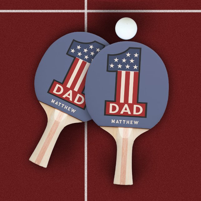 Custom Name Number One Best Dad Ever Ping Pong Paddle (Creator Uploaded)