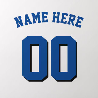 Custom Name & Number Sports Locker Baseball Hockey Wall Decal