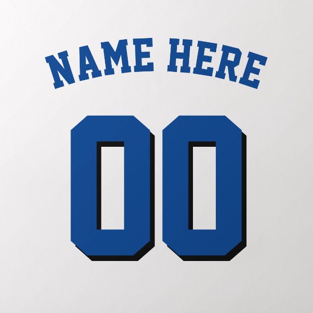 Custom Name & Number Sports Locker Baseball Hockey Wall Decal (Insitu 2)