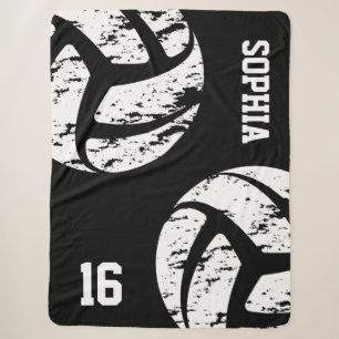 Custom Name Number Volleyball Senior Night Gift Sherpa Blanket