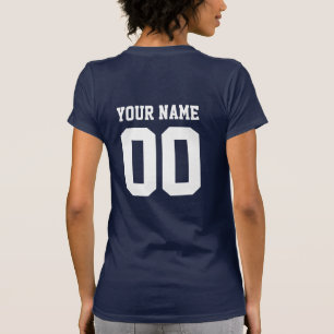 Custom Name Number Women's Football T-Shirt