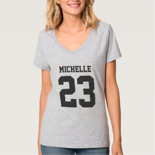 Custom Name Number Womens Sport Jersey T-Shirt