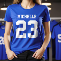 Custom Name Number Womens Sport Jersey T-Shirt