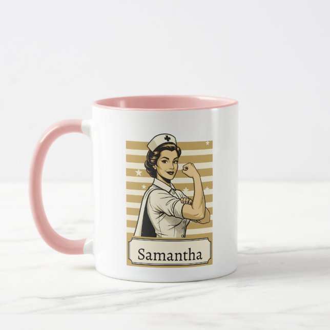 Custom Name Nurse life Coffee Mug Gift (Left)
