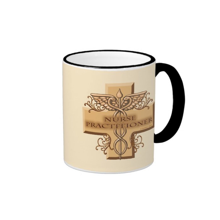 Custom Name Nurse Practitioner Caduceus Mugs