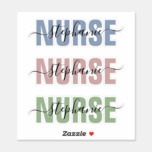 Custom Name Nurse RN Registered Nurse Sticker