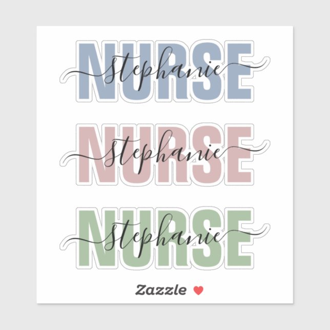 Custom Name Nurse RN Registered Nurse Sticker (Sheet)