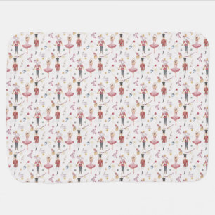 Custom name Nutcracker Ballet Ballerina Christmas Baby Blanket