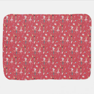 Custom name Nutcracker Ballet Ballerina Christmas Baby Blanket