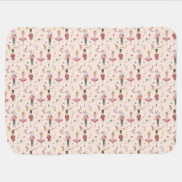 Custom name Nutcracker Ballet Ballerina Christmas Baby Blanket