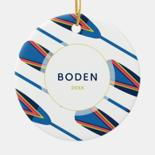 Custom Name Oars Modern Christmas Ceramic Ornament