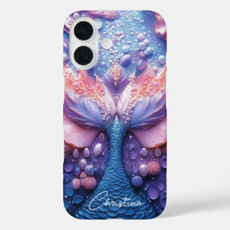 Custom Name Ocean Fantasy Rainbow Mermaid Scale iPhone 16 Case