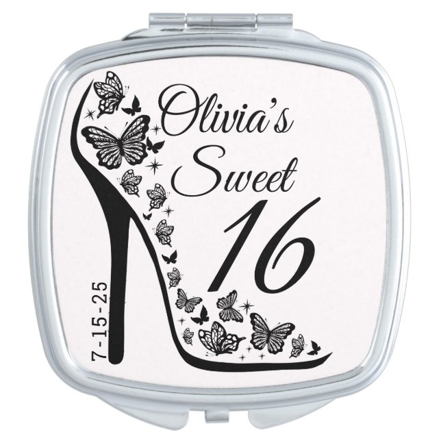Custom Name of Sweet 16 Gifts High Heels  Compact Mirror (Front)