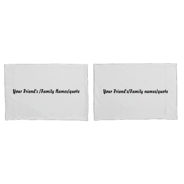 Custom Name Off White Pillowcases – Personalized  (Front-Set)