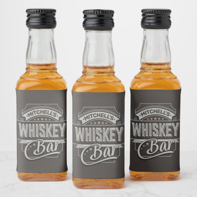 Custom NAME Old Deluxe Liquor Label Whiskey Bar (Bottles)