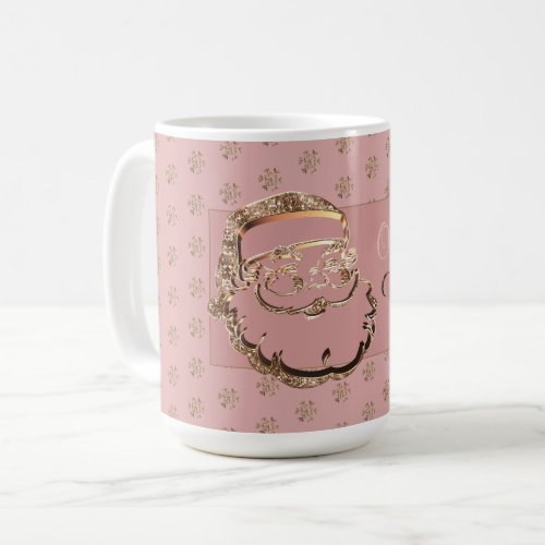 Custom Name Olivias Christmas Mug Cute Santa Pink