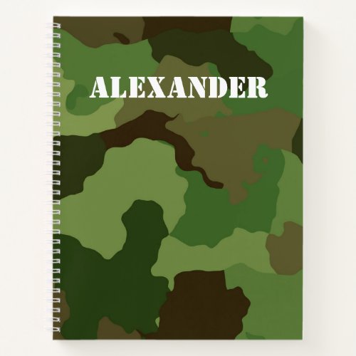 Custom Name on Camouflage Background Notebook