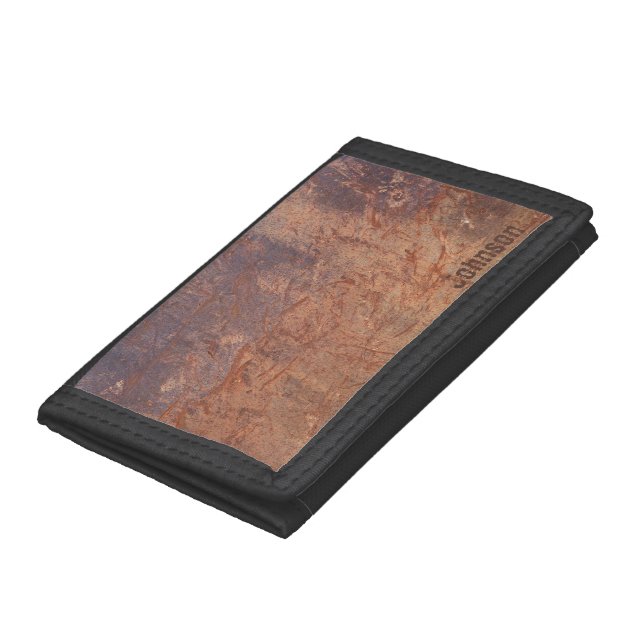 Custom Name on Cool and Unique Grunge Leather Wallet (Bottom)