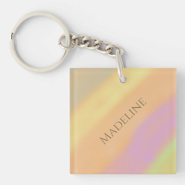 Custom Name on Cotton Candy Colors Keychain (Front)